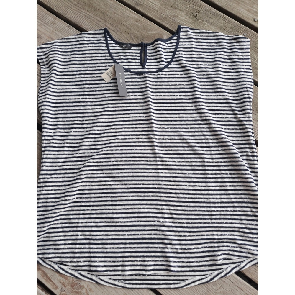 J. Jill NWT Striped Terry Tee Shirt Sz 2x  M/A